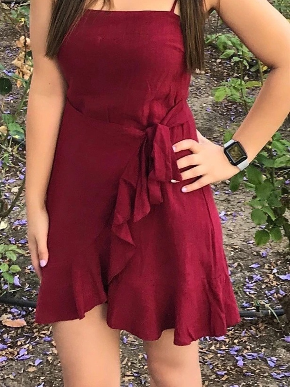 Princess Polly Mini Dress in Burgundy Like New
